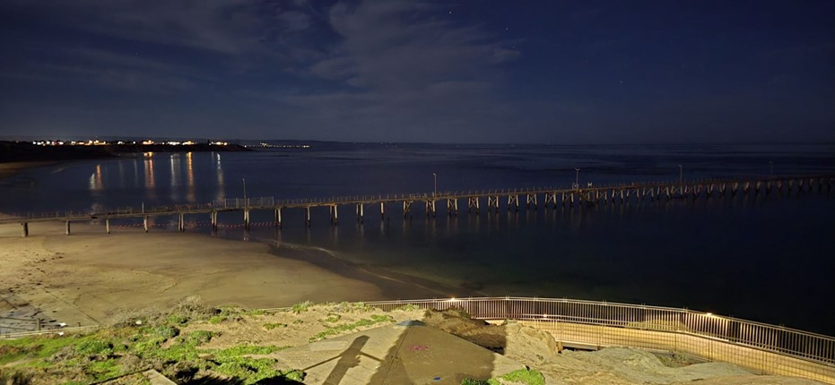Image of sea at night