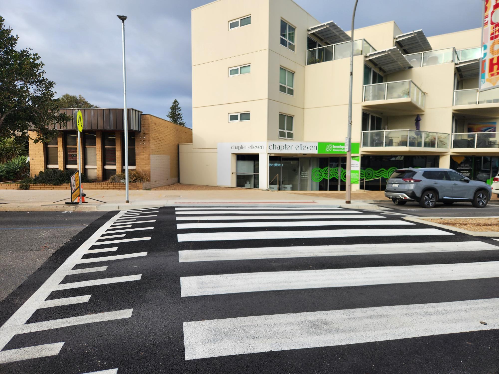 completed pedestrian crossing