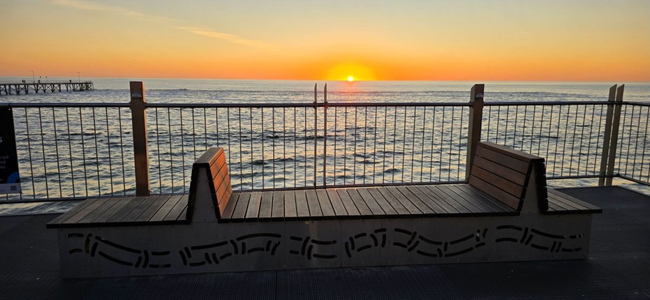 Image of sunset and trail