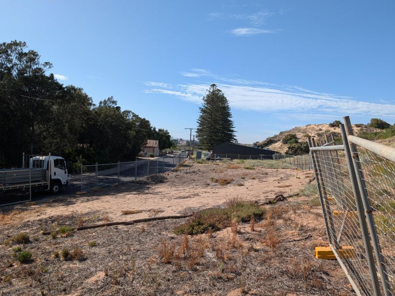 Temporary fencing in place ready for construction to begin.