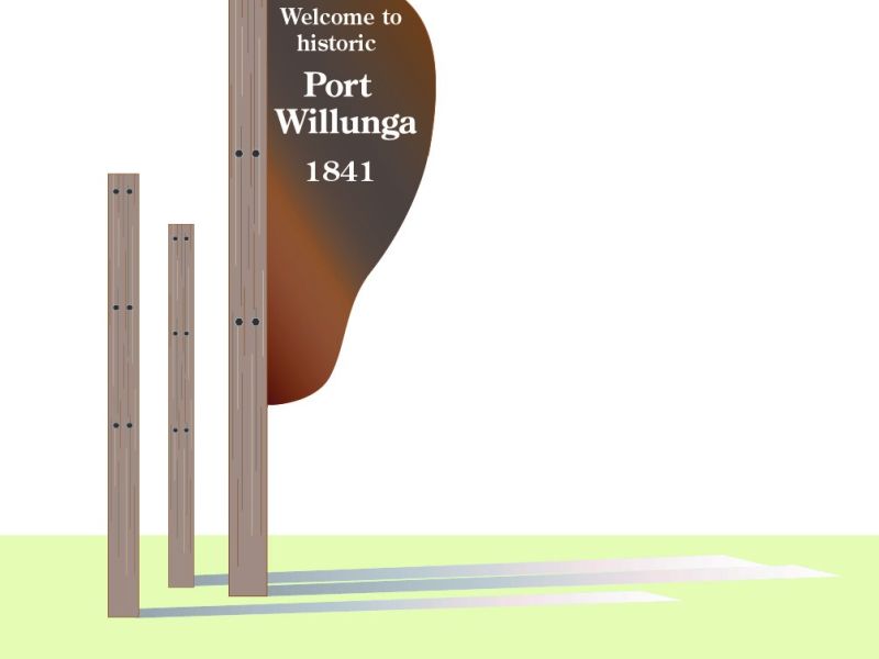 Final design for entry sign to the historic port